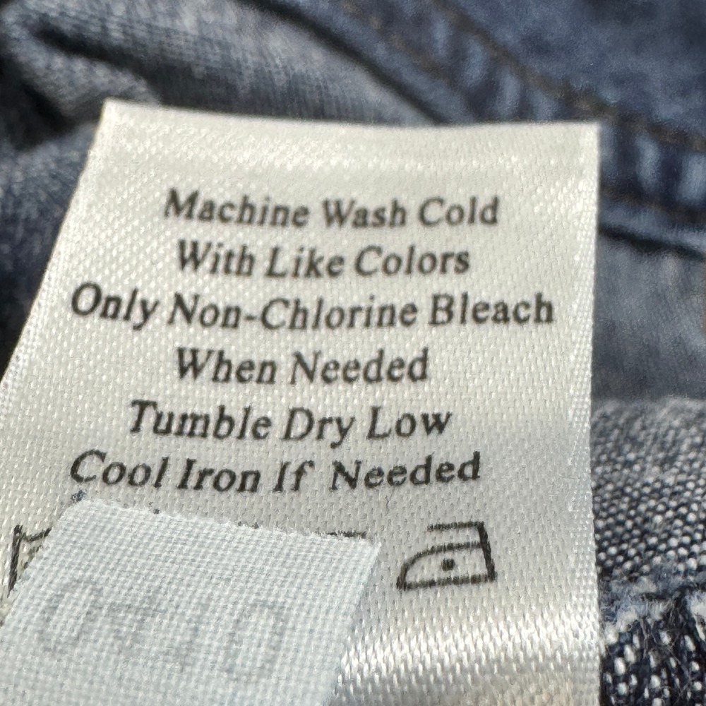 Coldwater Creek Womens Blue Denim Cargo Capri Jeans Size 8 Cropped Leg Tie - Picture 10 of 14